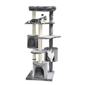 Prodotti per animali domestici piattaforme multistrato di lusso per case Multiple Sisal Scratch Post Large Tower Cat Condo Tree