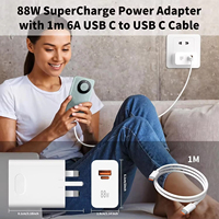 Pengisi Daya Port A+C 88W SuperCharge untuk HUAWEI P60 Honor 400 200 Magic 7 6 Pro 6A Kabel USB Tipe C USB a C PD Adaptor Daya