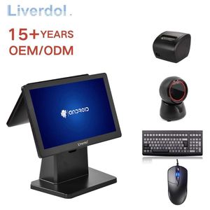 LIVERDOLAll-in-One 터치 스크린 작은 상점 및 식료품 점을위한 듀얼 스크린이있는 컴팩트 올인원 POS 시스템 - Product Image 1