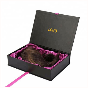 Premium gift packing paper box wigs hair packaging hair extension magnetic lid closure gift box