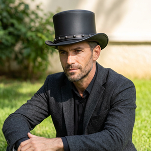Chapeaux Fedora en cuir de buffle BS International, logo personnalisé, unisexe, mode adulte, voyage, décontracté, plage, 100% cuir véritable - Product Image 1