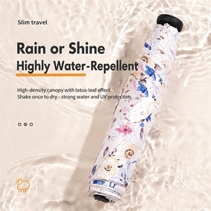 Parapluie pliable à trois volets, léger, 105 g, protection UV, ouverture manuelle, petite taille, portable, compact, voyage, soleil, pluie, 3 plis - Product Image 4