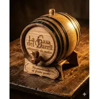 The Barrel House - Baril traditionnel en chêne blanc écologique de 5 litres avec support en bois, bouchon et clé pour l'âge du vin