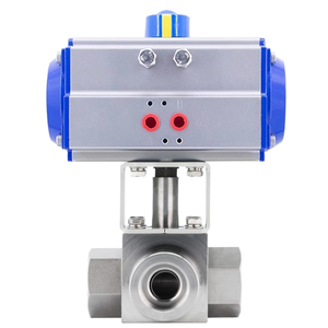 บอลวาล์วนิวเมติก 3 ทาง T/L ไฮดรอลิกแรงดันสูง 40Mpa DN40 เกลียว NPT BSP ผลิตจากเหล็กกล้าไร้สนิม 316 ทนแรงดัน 400 บาร์ 5000 PSI - Product Image 3
