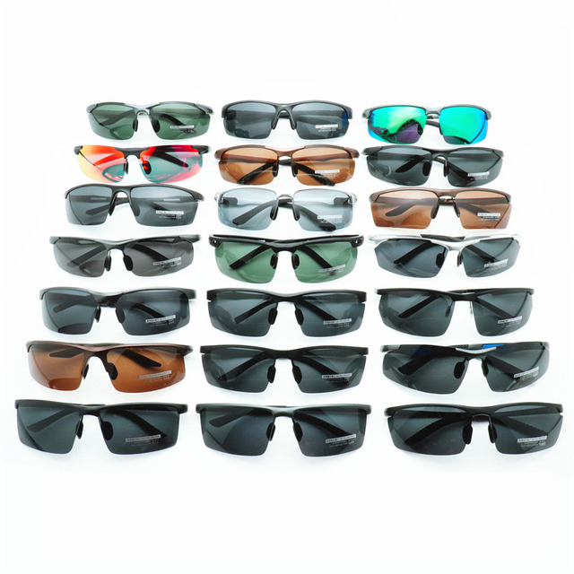Wholesale Assorted Men's Sports Aluminum Magnesium Polarized Sunglasses Cycling Glasses Half Frame Polarized Driving Glasses