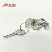 Cylindres de serrure à came Anin à 2 clés en alliage de zinc nickelé, entraxe 14,5 pour meubles, armoires, tiroirs, portes, boîte blanche, prix usine