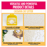 Fábrica al por mayor OEM ODM Biodegradable Easy Scoop Altamente absorbente Agrupación de yuca Arena para gatos