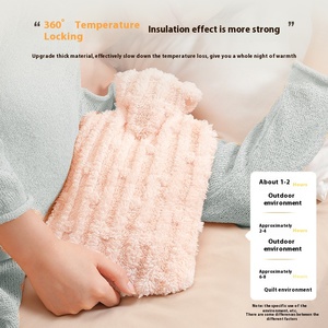 Housse de protection pour <span class=keywords><strong>bouillotte</strong></span> en <span class=keywords><strong>peluche</strong></span>, douce, en fausse fourrure, en PVC, amovible, pour la conservation de la chaleur - Product Image 3