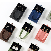 Boîte à bijoux portable en gros, style tiroir, avec poignée magnétique pour bagues, colliers, boucles d'oreilles, montres - Rangement rigide écologique