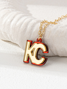 2025 Kansas City Chiefs Game Day Halskette Acryl KC Anhänger Kugelform Trendy Style Schmuck Zubehör für Frauen Fans - Product Image 3