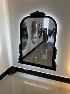 <span class=keywords><strong>Miroir</strong></span> de salle de bain à LED avec cadre en bois à motif de fleurs de prunier, style rétro français, nouveau design chinois, à suspendre au mur - Product Image 6
