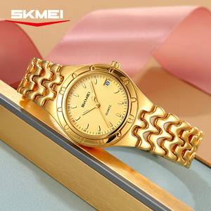 Reloj de Cuarzo Delgado y Redondo, Caja Ligera de Aleación de Zinc, Acabado Pulido en Tono Dorado y Plateado, Cristal Resistente a los Arañazos, Resistente al Agua - Product Image 2