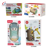 Nouveau design Jouet téléphone pour bébé éducatif multifonctionnel, jouet musical tortue téléphonique à induction pour bébé rampant