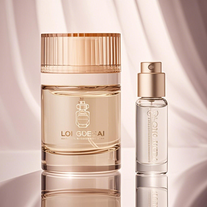 New Design Private Label Logo Printing Clear Round Minimalist Reusable 50ml Perfume <b>Glass</b> <b>Bottle</b> With Cap - Product Image 5