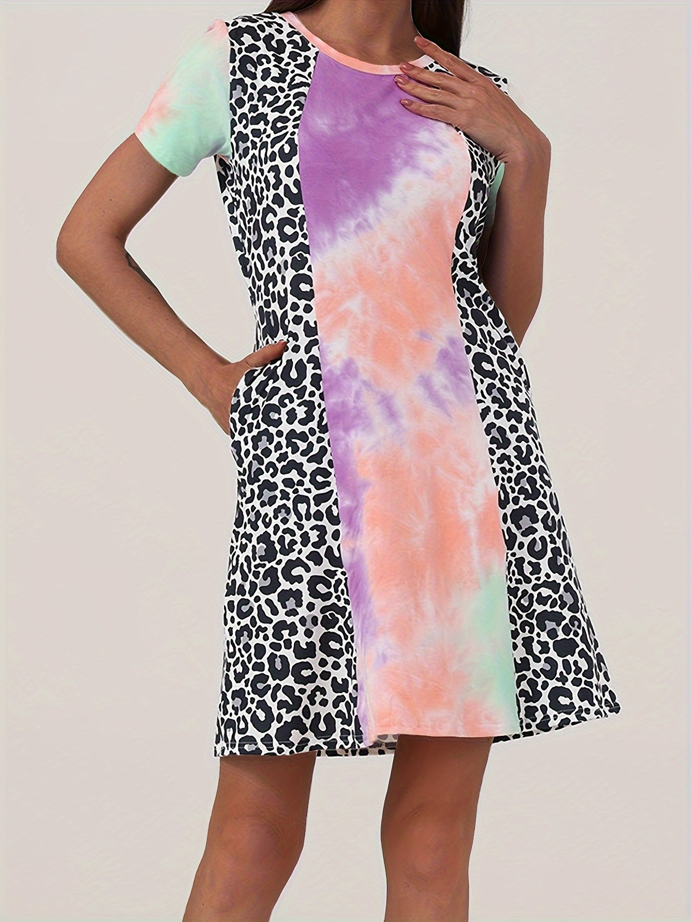 Dégradé rose et violet + Léopard