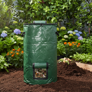 ถุงใส่<span class=keywords><strong>ปุ๋ย</strong></span>หมักแบบหรูหราทันสมัย ใช้ซ้ำได้ คุณภาพสูง สำหรับสวนและลานบ้าน ขนาด 34 แกลลอน พร้อมฝาปิดแบบสกายไลท์ ทำจากผ้า Oxford - Product Image 1