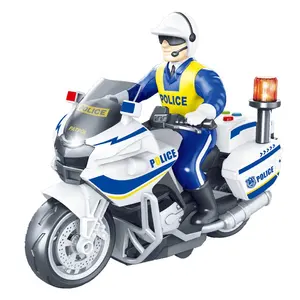 Motorcycle Hot Sale Market Friction Police Motorcycle Story Machine 6PCS Light And Music Police Toy Motorcycle Plastic Toy