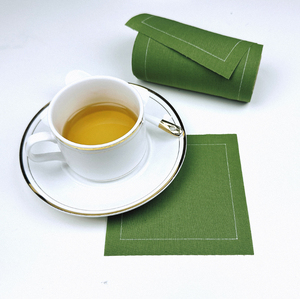 Posavasos de tela cuadrados de algodón 100% ecológicos desechables, servilleta de plato de cargador de café con logotipo personalizado - Product Image 2
