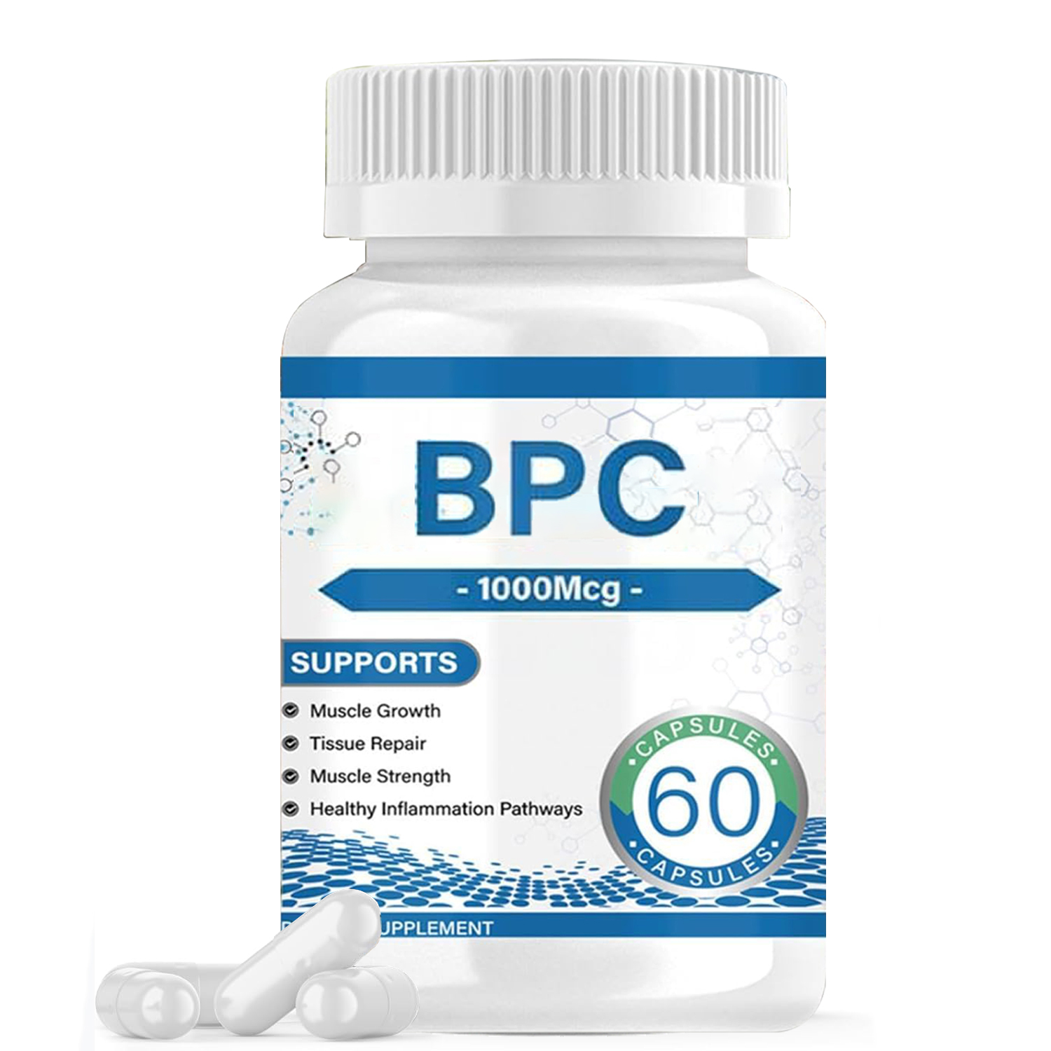 Частная этикетка BPC антиоксидантный экстракт для упражнений на мышцы, Пептидная травяная добавка, активные витаминные ингредиенты, добавка 60 капсул