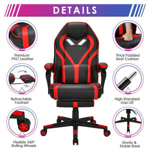 Chaises de jeux vidéo de massage rouges pour adultes Silla Cadeira <span class=keywords><strong>Gamer</strong></span> confortablement assis pour de longues sessions de jeu - Product Image 5