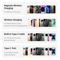 Batterie externe personnalisée 10000 mAh avec affichage numérique et support magnétique, charge rapide, câble intégré