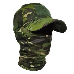 2PCS Outdoor Dustproof Scarf Integrated Hat Camouflage Breathable Suitable for Sports Fishing, <b>Hiking</b>, Outdoor Sun protection - Product Image 1