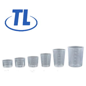 Petit gobelet en plastique avec échelle graduée 20ml30ml50ml100ml avec couvercle, gobelet en plastique jetable <span class=keywords><strong>empilable</strong></span> réutilisable, fournitures de laboratoire - Product Image 1
