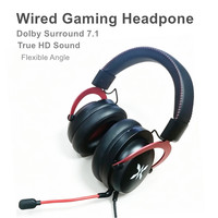 Gaming-Kopfhörer mit RGB Over-Ear Kabelgebundenes Headset mit ENC Geräuschunterdrückung Abnehmbarem Mikrofon Aluminium-Kopfbügel Verstellbar