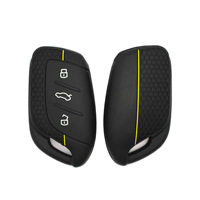Étui et coque de clé de voiture en silicone RYHX léger à 3 boutons, motif nid d'abeille, pour MG Linghang & Roewe I5