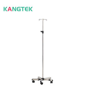 Rak medis portabel, rak berdiri tinggi dapat diatur, tiang infus Stainless Iv dengan dasar logam padat untuk klinik rumah sakit - Product Image 5
