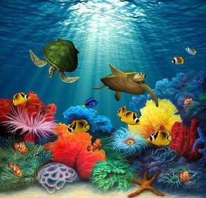 For Chenistory DZDP075 Sea World DIY Diamond Painting Handpainted Abstract Short Lint Drill Paintings for <strong>Living</strong> <strong>Room</strong> <strong>Canvas</strong> - Product Image 1