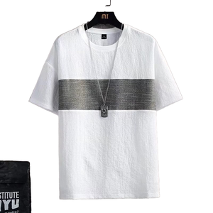 T-shirt pour homme A6104, 200 grammes, tissé en polyester/coton, imprimé, écologique - Product Image 1