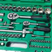Kit de clés à douilles CR-V 82 pièces en acier au chrome-vanadium avec coffret de rangement rigide pour la réparation automobile et en atelier