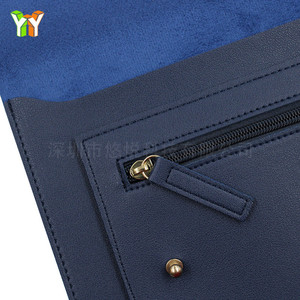 Venta al por mayor de cremallera de cuero PU carpeta de archivos bolsa portátil caso organizador de documentos caso con 3 bolsillos para uso escolar - Product Image 5