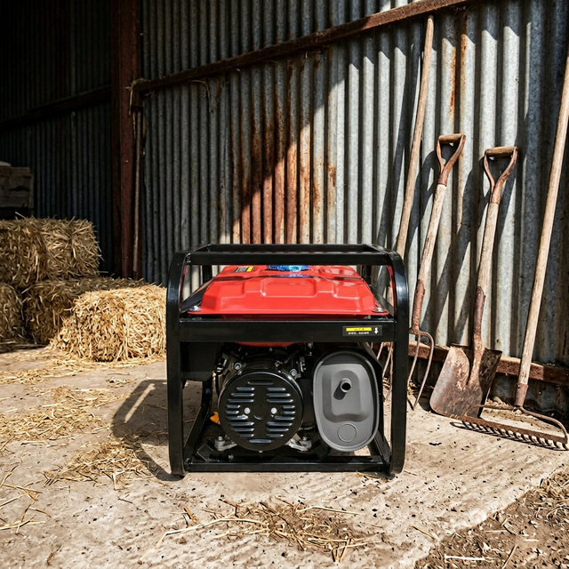 3KW 3000Watt Portable Gasoline Generator 4-Stroke Engine Recoil Start 380V 60Hz Copper Alternator Light Weight 10h Home Use DC