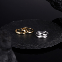 2025 bague simple en argent sterling 925 pour hommes à la mode cercle plaqué or 18 carats pour un usage quotidien et les fêtes d'anniversaire de mariage