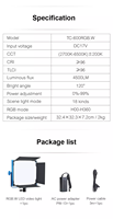 Éclairage vidéo LED plat RGB sans fil professionnel Nicefoto 600RGB 50W, panneau lumineux pour studio photo et caméra