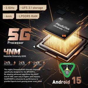 Oukitel Wp200 Pro โทรศัพท์สมาร์ทโฟน, ใหม่โทรศัพท์สมาร์ทโฟนแบบทนทานความจุ24GB + 1TB 6.7 "32mp + 108mp 8800MAH 45W 5g ของขวัญ - Product Image 6