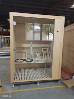 Sauna en bois de cèdre canadien Mini sauna extérieur à vapeur sèche pour 2 personnes Hammam Capsule de sauna traditionnel en pruche