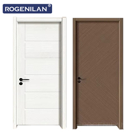 Porte d'entrée préfabriquée moderne en bois composite WPC Rogenilan, résistante à l'humidité, pour intérieur, portes de cloison