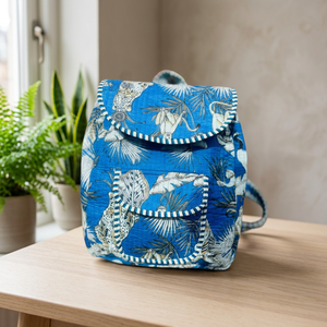 Mochila de Algodón Acolchada Estilo Safari Tropical - Estilo Casual, Lista para la Aventura y Sostenible para Uso en Tiendas - Product Image 3