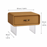 Table de chevet moderne en MDF avec détails en acrylique, armoire de rangement pour chambre à coucher, hôtel, appartement - Vente en gros Fabricant