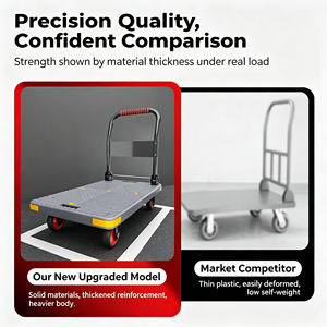 Heavy Duty Platform Truck Dolly, Foldable Flatbed Hand <b>Cart</b> with 360 Degree Swivel <b>Wheels</b>, Push <b>Cart</b> for Moving and Warehouse - Product Image 5