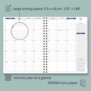 2024 2025 Agenda Custom A5 Hardcover Leather Thread Sewing Weekly Planner Gift - Product Image 3