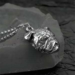 Stainless Steel <b>Bulldog</b> Pendant Necklace Men's Animal Charm Hip Hop Style Jewelry <b>Gift</b> For Clothing Matching - Product Image 4