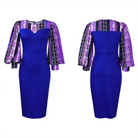 New Look Fashion Chiffon Print Patchwork Office Lady Slit Covering Hip Robes européennes et américaines