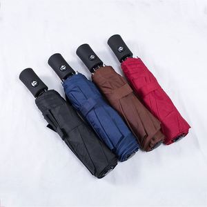 Parapluie professionnel personnalisable pour cadeaux d'affaires, entièrement automatique, pliable en trois sections, protection solaire - Product Image 2