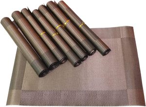 Napperons de table de cuisine en gros, résistants à l'huile et à la chaleur, lavables, gris, imperméables, en vinyle tissé PVC - Product Image 3