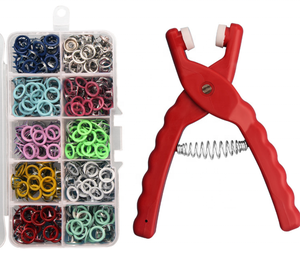 Outil d'installation de <span class=keywords><strong>boutons</strong></span> à cinq mâchoires en plastique, bouton sans couture pour vêtements, kit de <span class=keywords><strong>pince</strong></span> universelle de serrage - Product Image 1