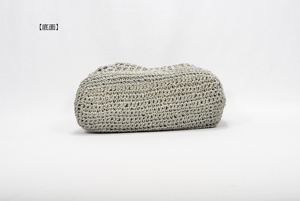Women's Eco-friendly Paper <b>Straw</b> Mesh Handbag Hollow Crochet Woven Tote <b>Bag</b> with Liner Summer Beach Shoulder Handbag - Product Image 4